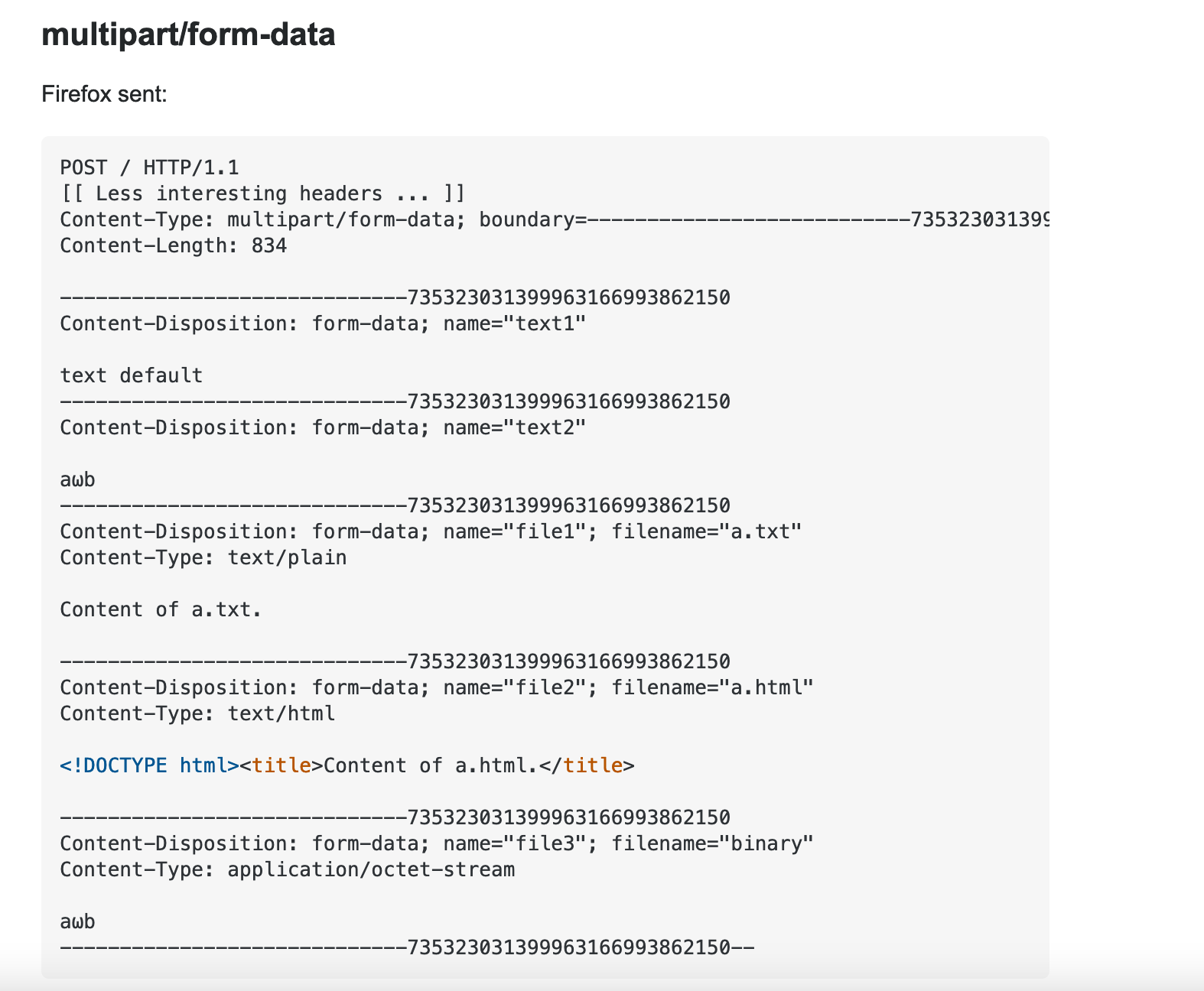 Scheme-2, generic “multipart/form-data” upload request.